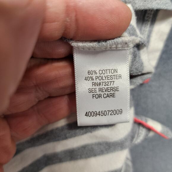 Sonoma Life Style Hoodie Womens 2X Gray White Striped Pullover Long Sleeve Top - Picture 6 of 9